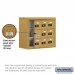 Salsbury Cell Phone Storage Locker - with Front Access Panel - 3 Door High Unit (8 Inch Deep Compartments) - 9 A Doors (8 usable) - Gold - Surface Mounted - Resettable Combination Locks